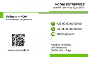 CARTE de VISITE  | 6.2 Vert |