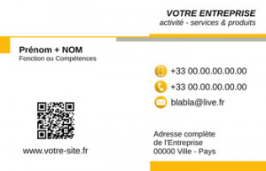 CARTE de VISITE  | 6.5 Jaune |